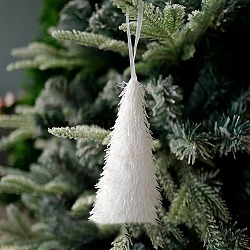 Decorazione pendente in schiuma glitterata, bling ornamenti d'attaccatura dell'albero di Natale, per la decorazione domestica del regalo del partito, albero, 140x60mm