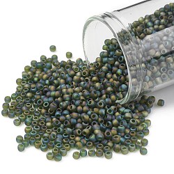 Toho perline rotonde, perline giapponesi, (180f) olivina trasparente ab frost, 11/0, 2.2mm, Foro: 0.8 mm, circa 5555pcs/50g
