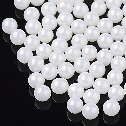 ABS-Kunststoff-Nachahmung Perlen, matte Stil, kein Loch / ungekratzt, Runde, weiß, 4 mm, ca. 10000 Stk. / Beutel