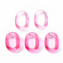 Transparentem Acryl Verknüpfung Ringe, Quick-Link-Anschlüsse, zur Herstellung von Kabelketten, Oval, neon rosa , 15.5x11x6 mm, Innendurchmesser: 4.5x10.5 mm, ca. 1330 Stk. / 500 g