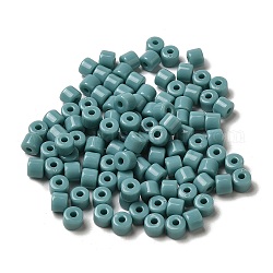 Opake Legierung Perlen, Kolumne, blaugrün, 6.5x5 mm, Bohrung: 2.2 mm