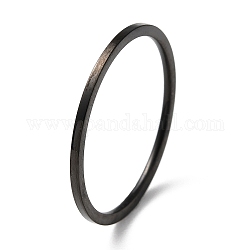 イオンプレーティング(ip) 304ステンレススチール シンプル プレーン バンド 指輪 レディース メンズ  ガンメタ色  サイズ7  内径：17.4mm  1mm
