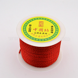 Cordons de fibre de polyester à fil rond, rouge, 2mm, environ 54.68 yards (50 m)/rouleau