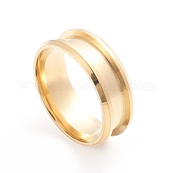 Ионное покрытие (ip) 201 рифленое кольцо для пальца из нержавеющей стали, кольцевой сердечник, для изготовления инкрустации, реальный 18k позолоченный, Размер 10, внутренний диаметр: 20 мм