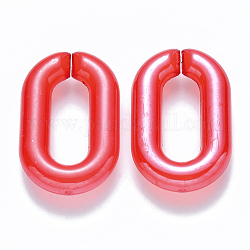 Anneaux imitation jelly acrylique, connecteurs à liaison rapide, pour la fabrication de chaînes de câble, nacré, ovale, rouge, 31x19.5x5.5mm, diamètre intérieur: 19.5x7.5 mm