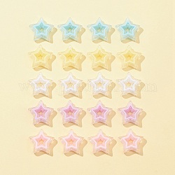 20Pcs 5 Colors Acrylic Beads, Bead in Bead, Star, Mixed Color, 21.5x22x6mm, Hole: 3mm, 4pcs/color
