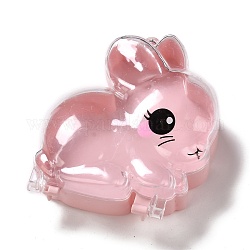 Kunststoff-Kügelchen Container, Geschenkverpackung für Süßigkeiten, für Hochzeitsparty-Verpackungsbox, Kaninchen, rosa, 10.6x8.8x3.85 cm, Bohrung: 5 mm