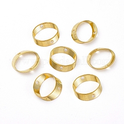 Telai di perline in ottone placcate in rack, anello, oro, 13x2mm, Foro: 1.4 mm