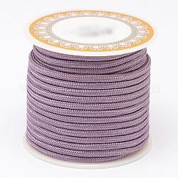 Плетеные шнуры полиэфира, круглые, средне фиолетовый, 3 мм, около 8.74 ярда (8 м) / рулон