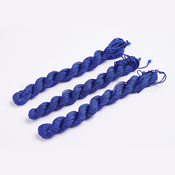 Nylonfaden Nylonschnur, Nylonschnur für geflochtene Armbänder, Blau, 1 mm, ca. 26.24 Yard (24m)/Bündel, 10 Bundles / bag, ca. 262.46 Yard (240m)/Beutel