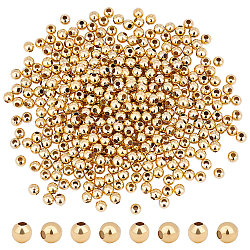 UNICRAFTALE 400pcs 4mm Golden Round Spacer Beads 304 Stainless Steel Loose Beads Rondelle Small Hole Spacer Bead Smooth Beads Finding for DIY Bracelet Necklace Jewelry Making, Hole 1.6mm