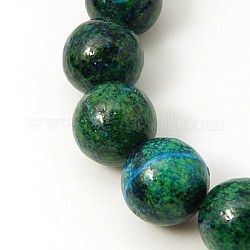 Нити бусин из драгоценных камней, синтетических хризоколлу, окрашенная и подогревом, круглые, зелёные, 18 мм, отверстие : 1.8 мм, около 22 шт / нитка, 15.15 дюйм