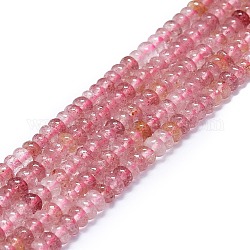 Chapelets de perles aux fraises en quartz naturel, disque, 4x1.5~2mm, Trou: 0.5mm, Environ 96 pcs/chapelet, 15.55'' (39.5 cm)