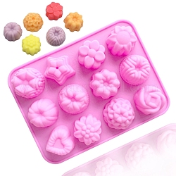 Stampi in silicone per sapone floreale, per la produzione di sapone fai da te, rosa caldo, 205x153x25mm