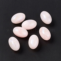 Perline acrilico opaco, ab colore, ovale, rosa nebbiosa, 17x11~11.5mm, Foro: 2.4 mm