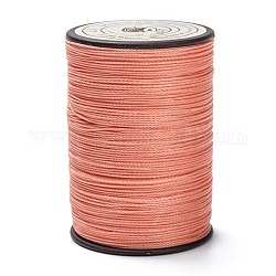 Round Waxed Polyester Thread String, Micro Macrame Cord, Twisted Cord, for Leather Sewing Stitching, Light Salmon, 0.45mm, about 174.97 yards(160m)/roll