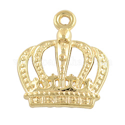 Tibetan Style Alloy Pendants, Crown,  Nickel Free & Lead Free, Golden, 24x20x4mm, Hole: 2mm, about 575pcs/1000g
