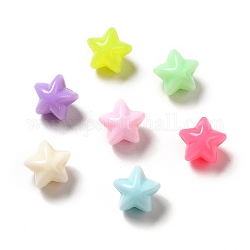 Perles acryliques opaques couleur macaron, étoiles du nord, couleur mixte, 11.5x11x10mm, Trou: 2mm, environ 1000 pcs/500 g