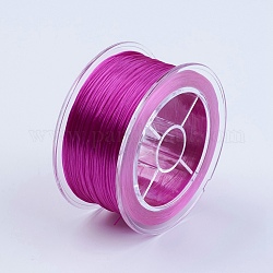 Плоская эластичная кристаллическая струна, эластичная нить для бисера, для изготовления эластичного браслета, средне фиолетовый красный, 0.8 мм, около 54.68 ярда (50 м) / рулон