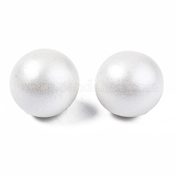 Painted Round Schima Wood Earrings for Girl Women, Stud Earrings with 316 Surgical Stainless Steel Pins, White, 15mm, Pin: 0.7mm