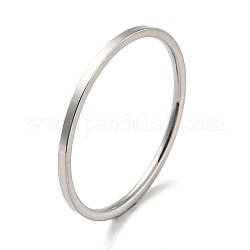 304 schlichter Edelstahl-Fingerring für Damen und Herren, Edelstahl Farbe, Größe 6, Innendurchmesser: 16 mm, 1 mm
