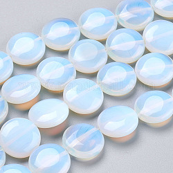 Ronds plats perles opalite brins, alice bleu, 16x5mm, Trou: 1mm, Environ 25 pcs/chapelet, 16.5 pouce