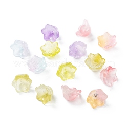 Galvanisierte Glasperlen, flores convallariae, Mischfarbe, 10x11x6.5 mm, Bohrung: 1.2 mm