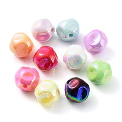 UV Plating Opaque Acrylic Beads, Iridescent, Luminous Beads, Glow in the Dark, Fig, Mixed Color, 14.5mm, Hole: 2mm