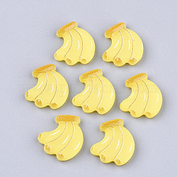 Cabochons en plastique pvc , banane, jaune, 21.5x20x5mm