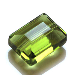 Imitation Austrian Crystal Beads, Grade AAA, Faceted, Rectangle, Yellow Green, 10x12x5.5mm, Hole: 0.9~1mm