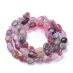 Chapelets de perles en tourmaline naturelle, pépites, colorées, 4~11x7~8mm, Trou: 1mm, Environ 45~47 pcs/chapelet, 15.7 pouce (40 cm)