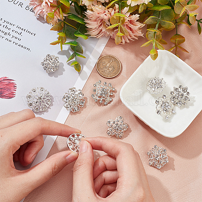 9 шт. 9 шт. значков для лацканов в виде цветка со стразами JEWB-NB0001-18-1