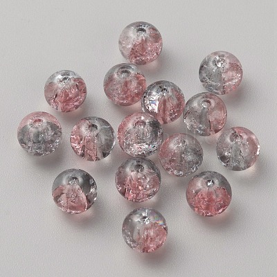 50шт прозрачные стеклянные бусины с кракле GLAA-WH0024-07V-1