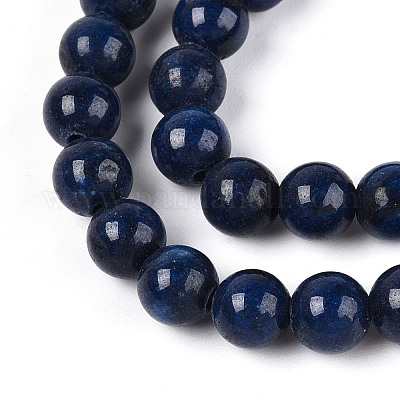 Нити круглых бусин из натурального окрашенного нефрита машан G-T139-6mm-67G-1