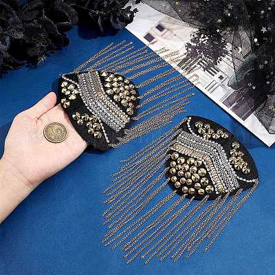 Модные железные погоны с кисточками AJEW-WH0289-27B-1