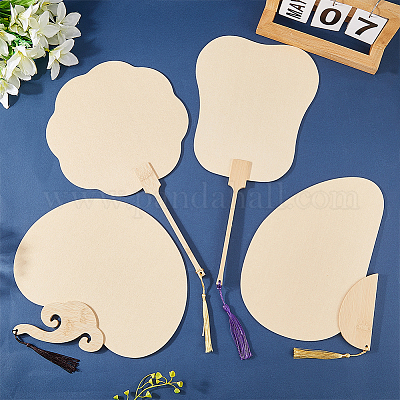 4 шт. 4 стиля бумажных вееров AJEW-GF0011-45B-1