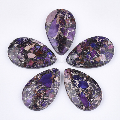 Синтетическая золотая линия регалит / имперская яшма / подвески из яшмы с морскими осадками G-S329-074B-1