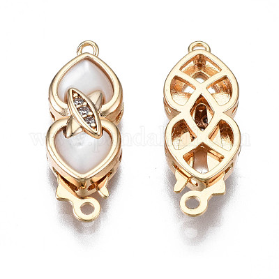 Застежки для рыболовных крючков из латуни с микропейвом и прозрачным фианитом KK-Q278-003-NF-1