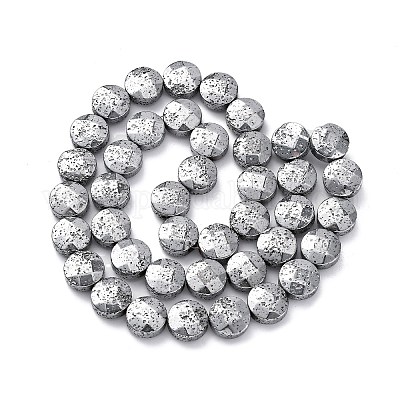 Гальванические бусины из натуральной лавы G-A256-F01-01B-1