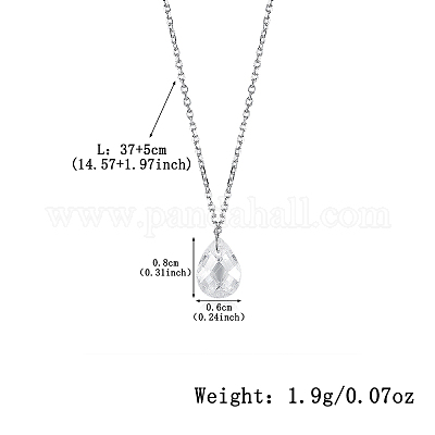 Комплекты ожерелий и сережек из стерлингового серебра S925 с прозрачными кубическими цирконами в форме капли ZZ8208-3-1