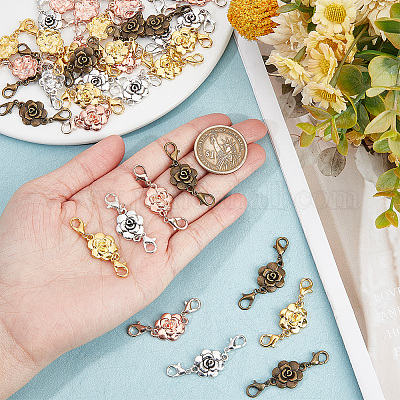 40 шт. 4 стиля цинковый сплав двойной карабин-зажим соединители FIND-NB0003-29-1