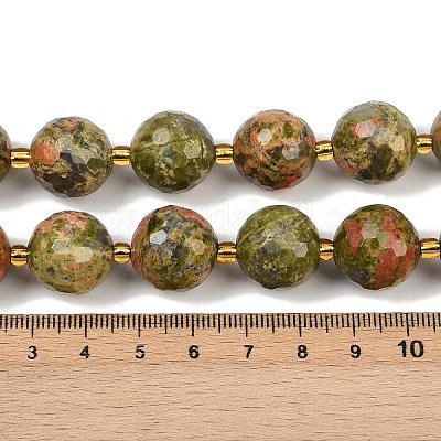 Природные Unakite бисер нитей G-C249-A174-16mm-1