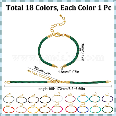 18 шт. 18 цвета нейлоновых шнуров для изготовления браслетов MAK-SC0001-25-1