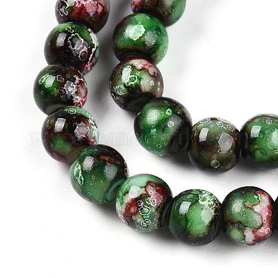 Выпечка окрашенные стеклянные бусины пряди X1-DGLA-N003-8mm-A09-1