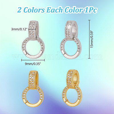 2 шт. 2 цвета 925 подвески из стерлингового серебра с кубическим цирконием STER-AR0001-23-1