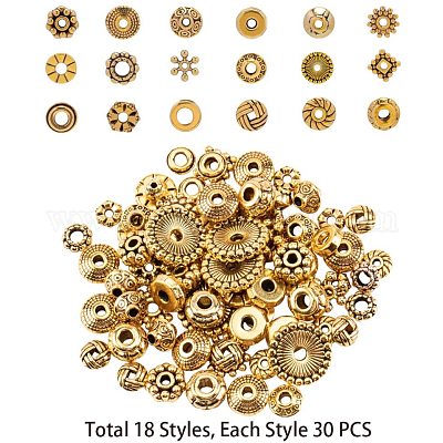 Тибетском стиле сплав Шарики прокладки TIBEB-PH0004-21AG-1