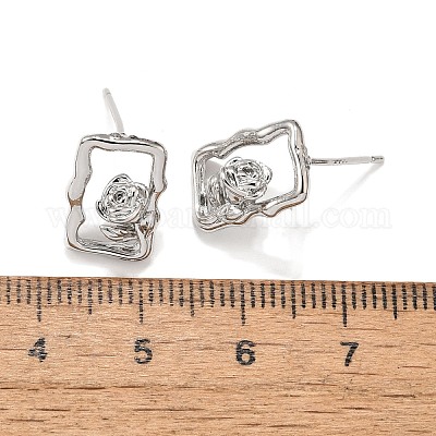 Латунь серьги EJEW-G432-01P-1