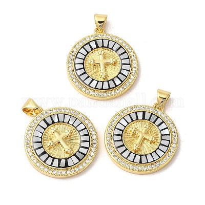 Латунные микро проложить кубического циркония подвески KK-K385-034G-1