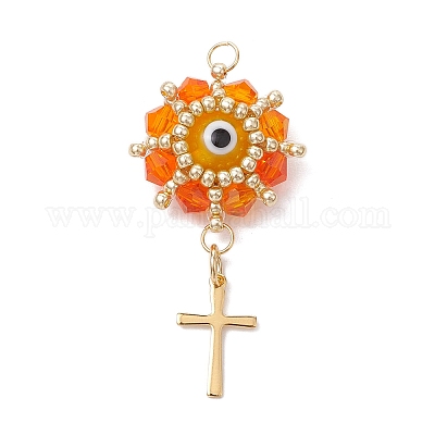 Подвески из стеклянных бусин от сглаза PALLOY-MZ00628-02-1