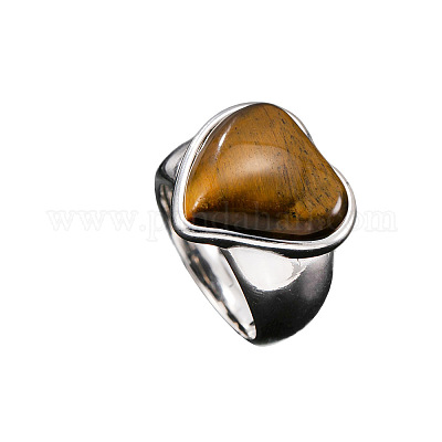 Кольца из нержавеющей стали 304 с натуральным тигровым глазом для мужчин&nbsp;FS-WG9BB25-07-1